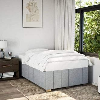 vidaXL Vidaxl Giroletto Senza Materasso Grigio Chiaro 120x190 Cm In Tessuto