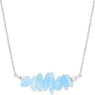 Rina Limor Silver 0.98 Ct. Tw. Aquamarine Bead Necklace