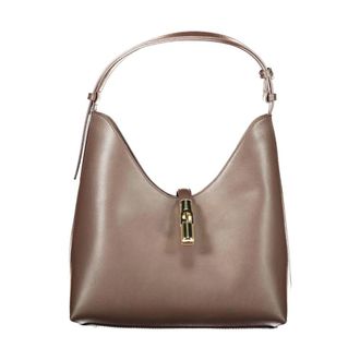 Furla Borsa a Spalla in Pelle con Chiusura Ispirata al Bamb&ugrave; - - Bags - Donna - Marrone - ONE SIZE