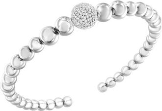 House of Brilliance Haus Of Brilliance Silver 0.15 Ct. Tw. Diamond Bangle Bracelet