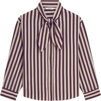 Summum Blouse Two Tone Stripe - Dames - Overhemden - Rood - XL - Overhemden