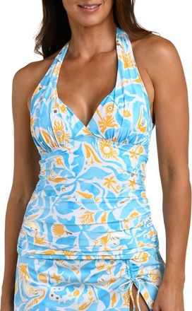 La Blanca Trinket Halter Tankini in Sky at Nordstrom, Size 14
