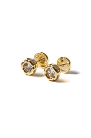 Classicharms Skyler Molten Cubic Zirconia Stud Earrings in Gold/clear at Nordstrom