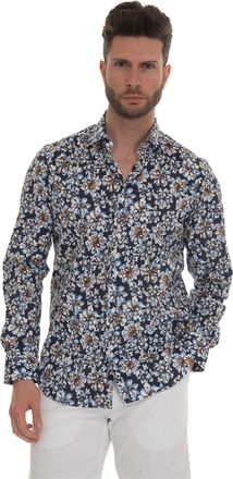 Carrel Camicia casual Blu-marrone Carrel Uomo