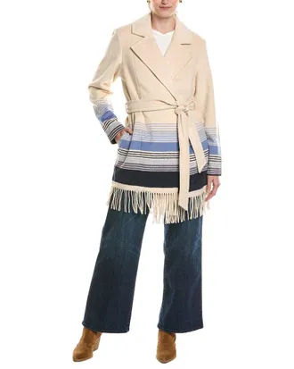 Tommy Bahama Wooly Stripe Wool-Blend Wrap Coat