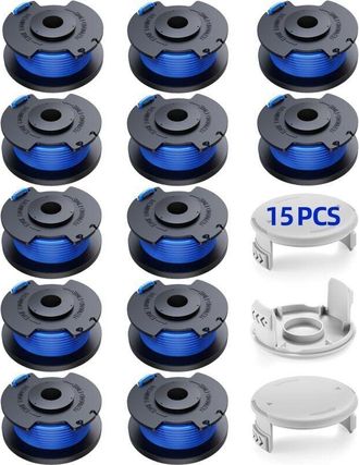 OEM 15 Bobinas De Alambre Para Cortar Bordes, Aptas Para La Cortadora De Bordes Ryobi One+ De 18 V, 24 V Y 40 V. Di&aacute;metro: 1,65 Cm X Longitud: 3,4 M. Cort