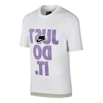 Nike Large Alphabet Logo Printing Sports Short Sleeve White BV4578-051