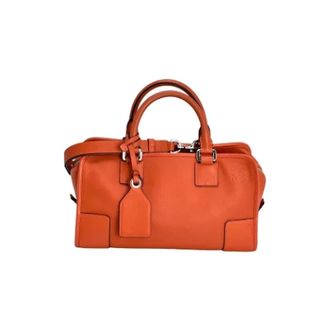 Loewe Pre-owned Handbags, female, Orange, Size: ONE SIZE Pre-owned Leather handbags