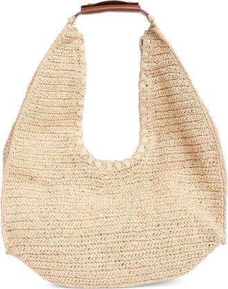 BCBGeneration Woven Raffia Shoulder Bag in Natural/Cognac at Nordstrom Rack