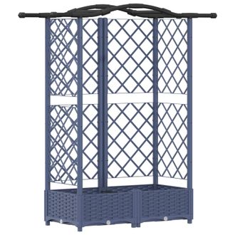 vidaXL Cama Elevada Con Trellis Y Techo Gris 124 X 40 X 126 Cm Pp Vidaxl