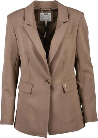 Guess Jassen, Dames, Bruin, S, Leer, Giacca Sfiancata