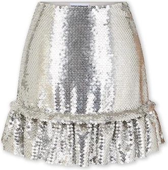 Paco Rabanne Rokjes met pailletten en ruches - Dames - Korte rokken - Grijs - XS - Pailletten - Rokken
