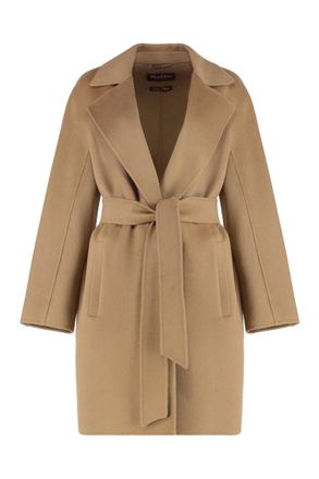 Max Mara Beige Notch Lapel Wool Coat