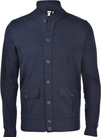 Gran Sasso Blauwe Jas Shirt Katoen Polyester - Heren - Vesten - Blauw - 3XL - Katoen - Truien & Vesten