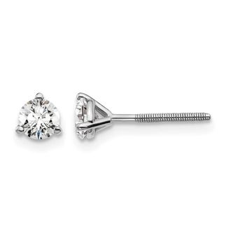 Diamond2Deal 14k Gold 1/2 ct Round Lab Grown Diamond Stud Earrings Screw Back VS Clarity, D-E Color