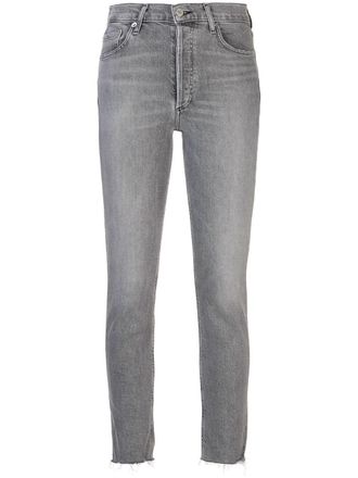 A Gold E Jeans slim a vita alta Nico - Grigio