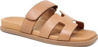Django & Juliette Nodette Flat Sandal Slide in Tan Leather at Nordstrom, Size 39
