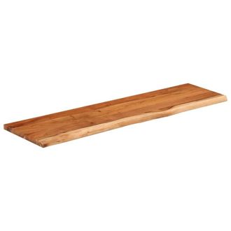 Berkfield Home Table Top 120x40x2.5 cm Rectangular Solid Wood Acacia Live Edge in Brown