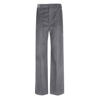Brunello Cucinelli Wide Broeken - Dames - Wijde Broeken - Grijs - L - Broeken