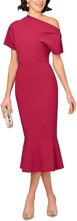 Aidan Mattox Solid Midi Dress