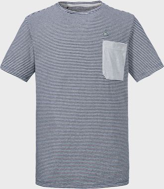 Sch&ouml;ffel Funktionsshirt SCH&Ouml;FFEL T Shirt Bari M, Herren, Gr. 46, blau (8180, blau), Oberstoff : 55% Hanf 45% Baumwolle, Rundhals, Shirts Funktionsshirt