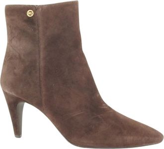 Michael Kors Daniela Heeled Bootie - Dames - Laarzen met Hak - Bruin - 38 1/2 EU - Leer - Schoenen