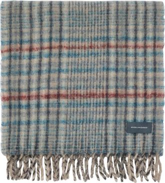 Piquadro Wolmix Sjaal met Mohair-effect- Pastel Check - Dames - Wintersjaals - Veelkleurig - ONE Size - Wol - Accessoires