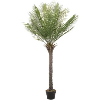 ML Design Ml-design - Palmera Artificial 150 Cm Decorativa, Planta Tropical Falsa Grande Con Tronco, Hojas Y Maceta De Pl&aacute;stico, Para Interior Y Exterior, &Aacute;rbol