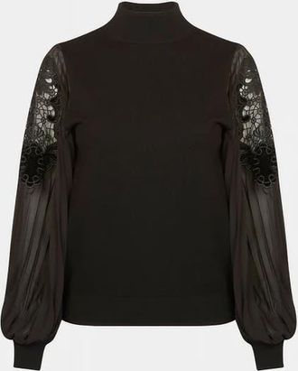 Anne Fontaine Bal Knit Pullover in Black at Nordstrom, Size X-Large