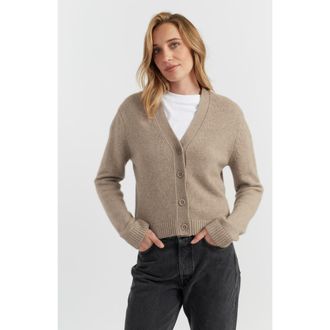Chinti and Parker Pure Cashmere Cardigan in Warm Oatmeal at Nordstrom, Size X-Large