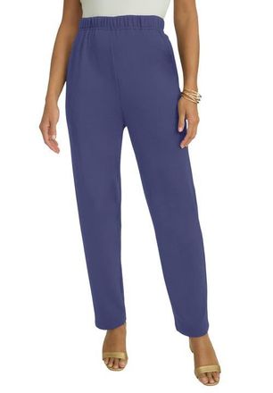 Jessica London Soft Ease Straight Leg Pant in Deep Dusk at Nordstrom, Size 28