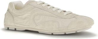 Prada Mens Beige Calf Leather Bos Taurus Sneakers