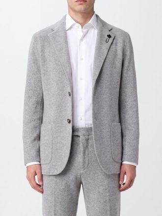 Lardini Single-Breasted Pure Cashmere Blazer with Patch Pockets and Notch Lapels