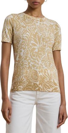 Lauren Ralph Lauren Floral Cotton Blend Sweater in Cream Multi at Nordstrom, Size Medium