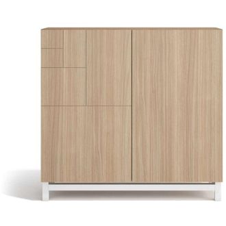 HERDASA Herdasa - Zapatero 2 Puertas Modelo 513 Acabado Nogal Oscuro Patas Blancas, 90x90x27 (alto X Ancho X Fondo)