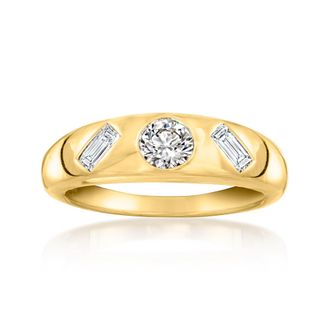 Ross-Simons Multi-Shaped Lab-Grown Diamond Ring in 18kt Gold Over Sterling