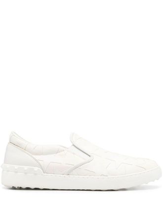 Valentino Garavani star-jacquard canvas sneakers - men - Fabric/Fabric/Calf Leather/Rubber - 41 - White