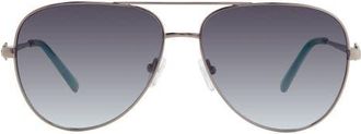 Kurt Geiger 62mm Pilot Sunglasses in Dark Ruthenium/grey Azure at Nordstrom
