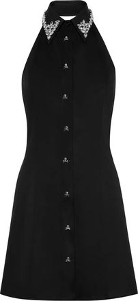 Philipp Plein Abito corto smanicato con decorazione - Nero
