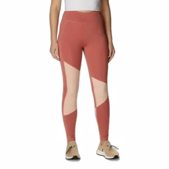 Columbia Womens Lodge Colorblock Tights In Coral