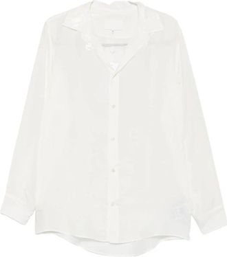 Maison Margiela Tape-detail Long-sleeve Shirt - Heren - Casual Overhemden - Wit - L - Overhemden