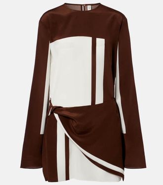 Sir. Printed silk satin minidress