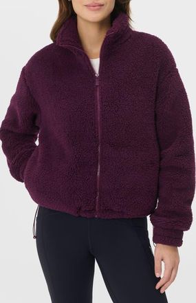 Sweaty Betty Canyon Front Zip High Pile Fleece Jacket in Plum Purple at Nordstrom, Size X-Small
