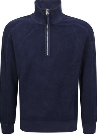 C.P. Company Emerized Diagonal Fleece Polo Collar Sweatshirt