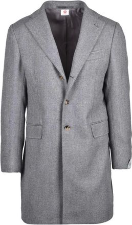 LUIGI BORRELLI NAPOLI Jassen, Heren, Grijs, XL, Wol, Cappotto