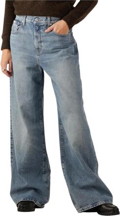 Calvin Klein Jeans, Dames, Blauw, W31 L32, Wide Leg Blue Gulf Jeans