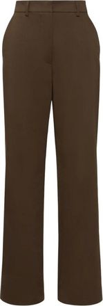 Max Mara Broeken, Dames, Bruin, S, Katoen, Katoenen Satijnen Broek