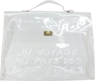Herm&egrave;s Kelly Handbag Vinyl Clear Plastic Handbag (Pre-Owned)