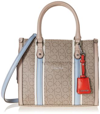 Calvin Klein Womens Beckah Novelty Crossbody, Almond/Taupe/Cloud, One Size