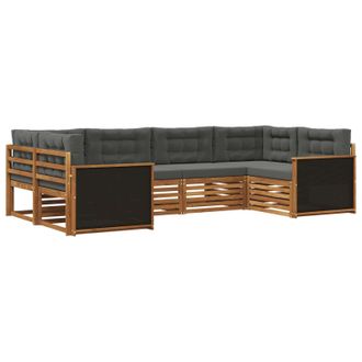 vidaXL Conjunto De Sof&aacute;s De Exterior 6 Pcs Natural Y Antracita Vidaxl